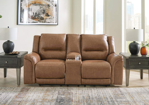Sofá cuero reclinable 2 cuerpos Trasimeno caramel