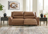 Sofá cuero reclinable 3 cuerpos Trasimeno caramel